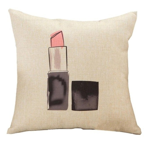Fashion Pillowcase Cushion Cover Lipstick Perfume