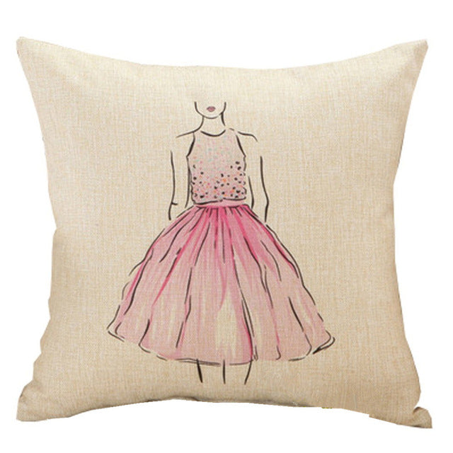 Fashion Pillowcase Cushion Cover Lipstick Perfume